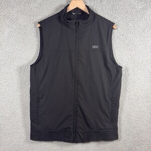 Travis Mathew Golf Vest Men's M Black Full Zip Lightweight Comfort Warm Pockets